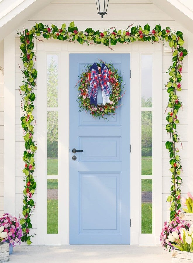 Whaline 8 Roll Independence Day Wired Edge Ribbon Patriotic Star Stripe USA Flag Burlap Ribbon 26 Yard Red Blue White Fabric Ribbon for 4th of July DIY Gift Wrapping Wreath Crafts Decor, 2.5 Inch - Image 5